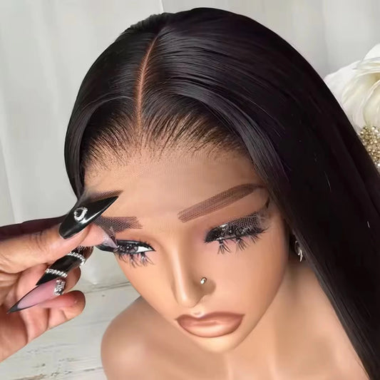 13X4X1 Lace Front Wig Synthetic 99J Red Burgundy 613 Honey Blonde Ginger Color Straight Prepluck Baby Hair Daily Party Glueless