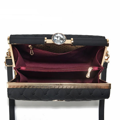 New Women Handbags Fashion Embossed Craftsmanship Portable Shoulder Bag Top-handle Diamond Ladies Bag Wedding Party Bags