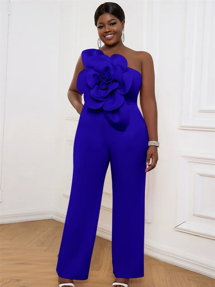 Wmstar Women Jumpsuit Flowers Single Sleeved Luxry African Romper New in Summer Fashion Street Wear Wholesale Dropshipping 2025
