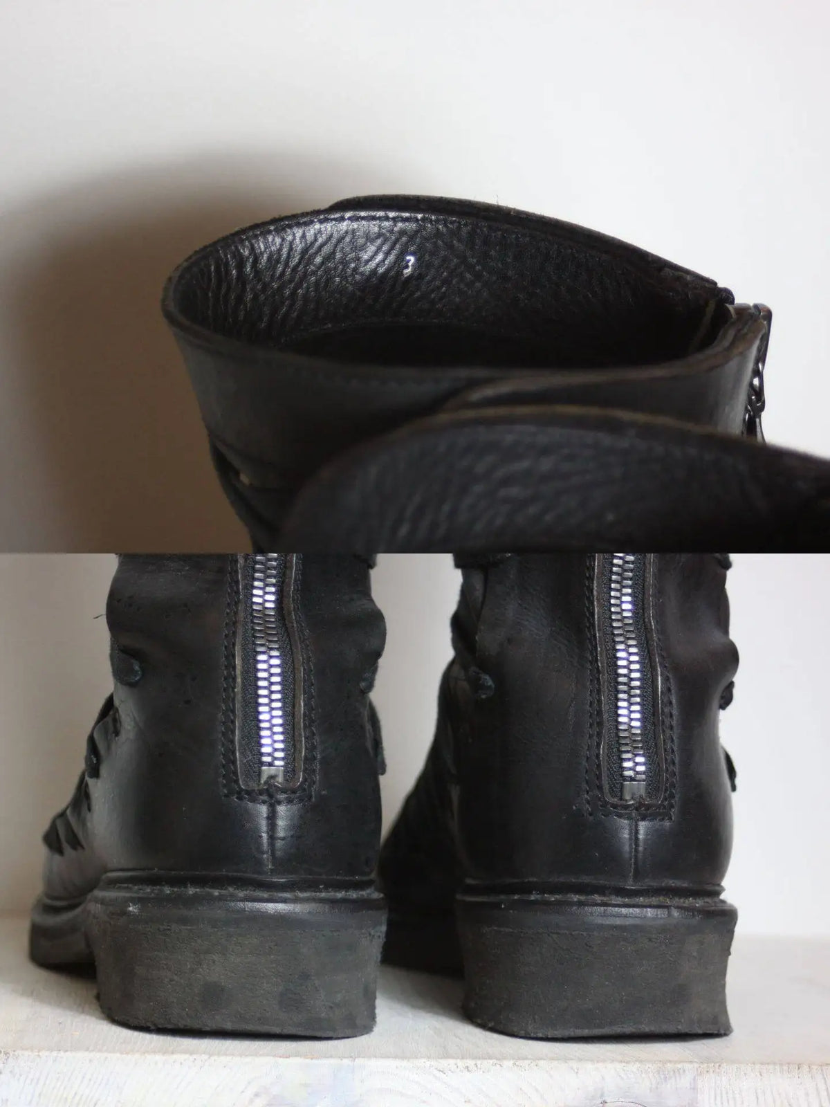 Side Cross Tied Black Walking Boots Fashion Men's Mid-calf Knight Boots Flat Round Toe Solid Back Zipper Western Chelsae Boots