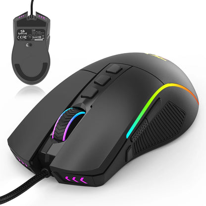 FocusOnPC X11 RGB Gaming Mouse, Wired Connection, 8000 DPI, 9 Programmable Buttons, Ergonomic Computer Gaming Mice for PC Gamers