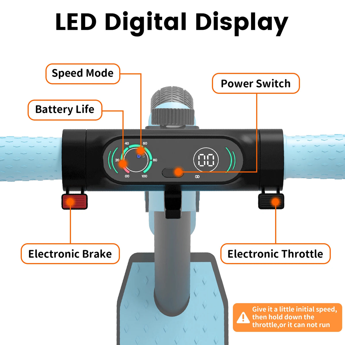 Electric Scooter for Kids Age 6-14, 130W Motor, Kick-Start Boost Scooter 8.7 Mph Speed, Foldable, Deck Lights & Dual Braking System