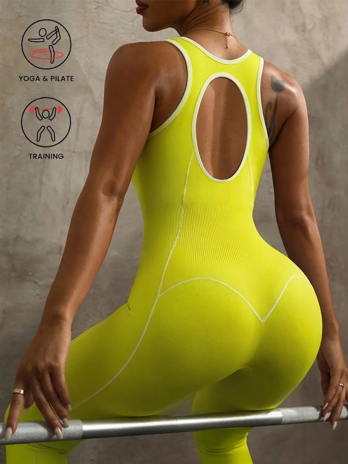 Women's One-piece Vest, Jumpsuit, Tight Fitting Jumpsuit, Back Hollow Yoga Suit