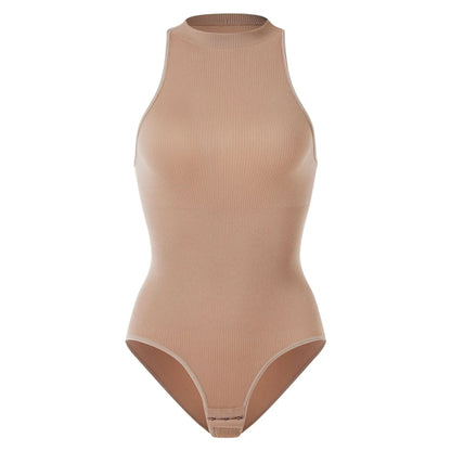 Women's SleevelessOuterwear withA Bottom Layer and Buckle for BodyShaping and Abdominal Compression One-piece T-shaped Shapewear