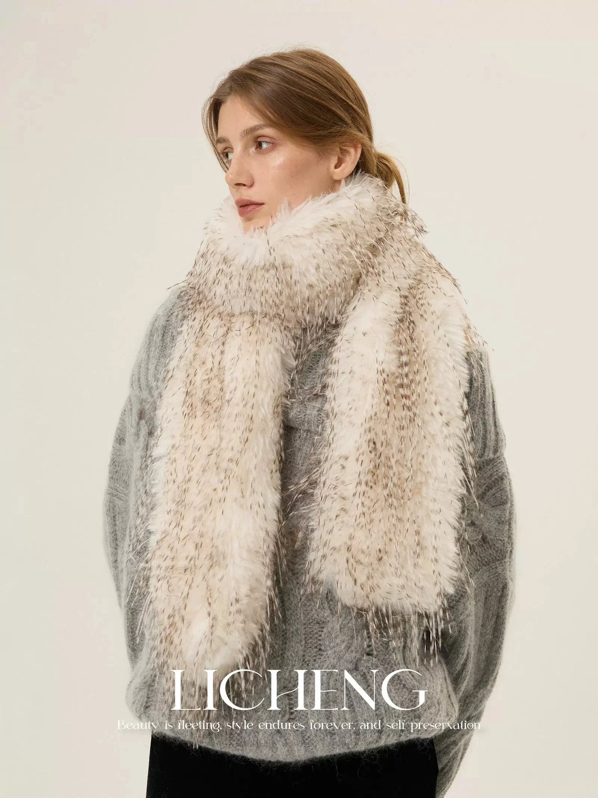 faux mink fur scarf winter  neck warmer long Big  fur collar round scarf for woman shawls  Y2K Anime