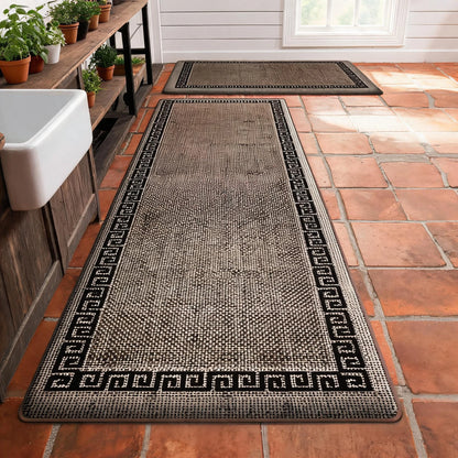 Long Kitchen Runner Mat Plush Flannel Carpet Non Slip Soft Water Absorbent Floor Rug for Entryway Front Door