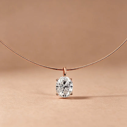 BXINY 3-5carat Oval Cut Moissanite Collar Choker Necklace 100% S925 Silver Solitaire Diamond Pendant NeckChain Gift Fine Jewelry