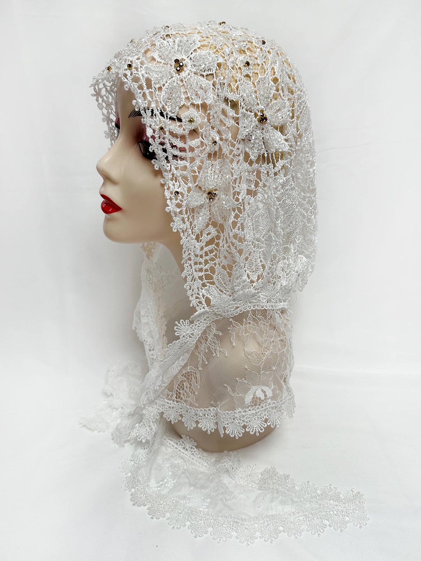 Latest High Quality Muslim Women Prayer Hat Lace Dubai Turban Cap Ready to Wear Hat Prayer Islam Saudi Arabia Lace Hijab