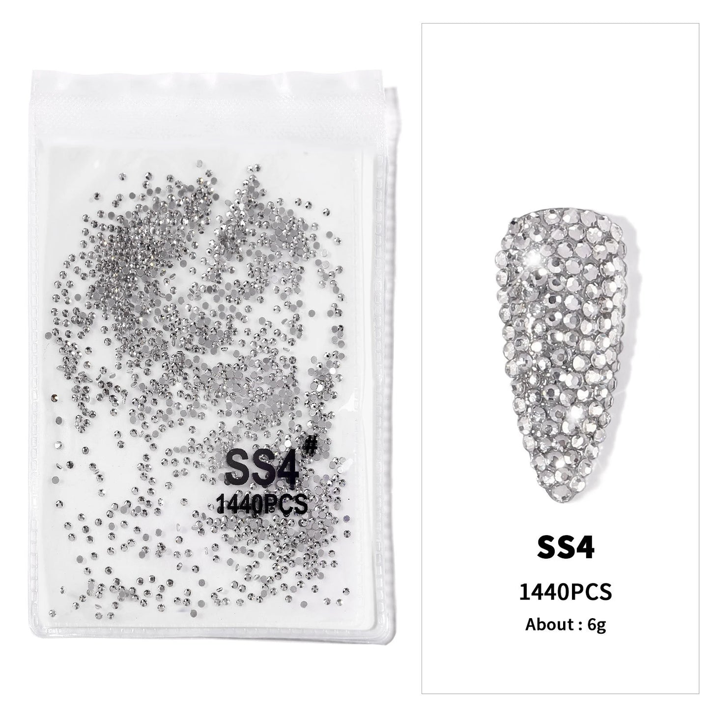 12Gird 3D Glass AB Crystal Nail Art Rhinestones Kit Flatback Round Bead Charm Gem Stones Jewelry Diamond with Tools for Nail Art