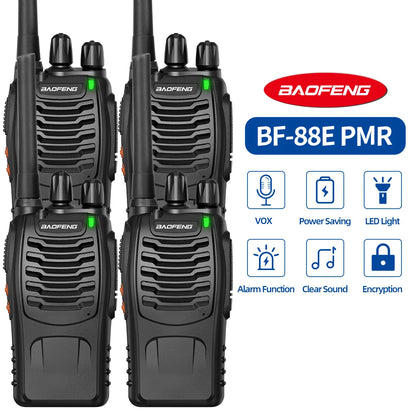 4/6PCS Baofeng BF-88E PMR446 Walkie Talkie Wireless Copy Frequency Long Range UHF 400-470MHz Ham Radio For Hunting Travelling