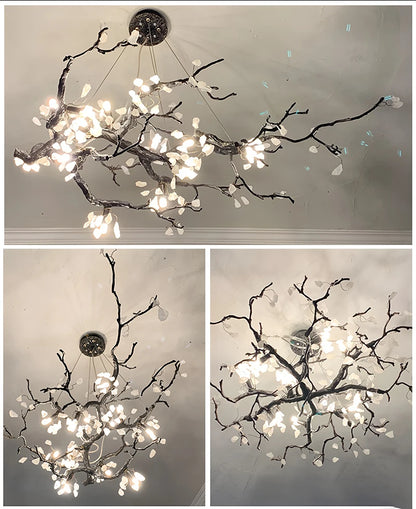 New All Copper LED Creative Branch Chandelier for Living Room, Dining Room Decoration, Lighting Fixtures, and Lobby Lighting