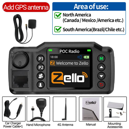 ABBREE GP-8900 PLUS Global POC Network Mini Mobile Radio Zello GPS Android Bluetooth WiFi Unlimited distance 4G/3G/2G Car Radio