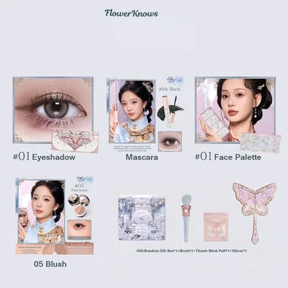 Flower Knows Set Midsummer Fairytales Make up Gift Box Eye Brow Palette Powder Blusher Eyebrow Concealer Lipgloss For Women