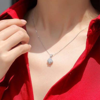 925 Sterling Silver Necklace For Women Zircom With Lab Diamond Jewelry Wedding Pendant  White Gold Plated