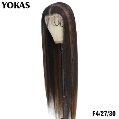 40 Inch Synthetic Lace Frontal Wigs For Women 13x6 Lace Front Wigs With High Temperature Fiber HD Lace Pink Blonde Straight Hair