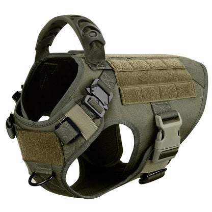 Dog Harness for Large Dogs Leash Collar Molle Pouch Military Harnesses French Bulldog Pet Tactical Training Vest Dog Accessories