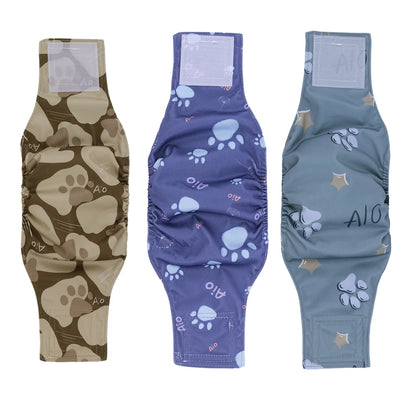 3pcs Reusable Belly Band for Male Dogs Washable Pet Dog Cloth Diapers Leakproof Physiological Pants Short Breathable Puppy Nappy