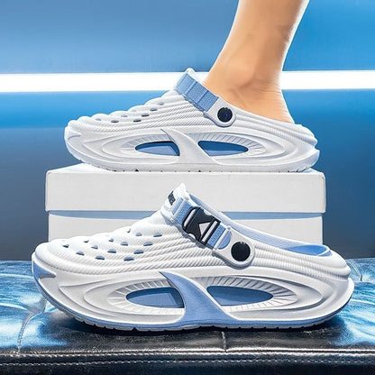 Mens Summer Clogs  Thick Sole Outdoor Beach Slides Non-slip Closed Toe Slippers For Men Women Driving Shoes Breathable Outdoor