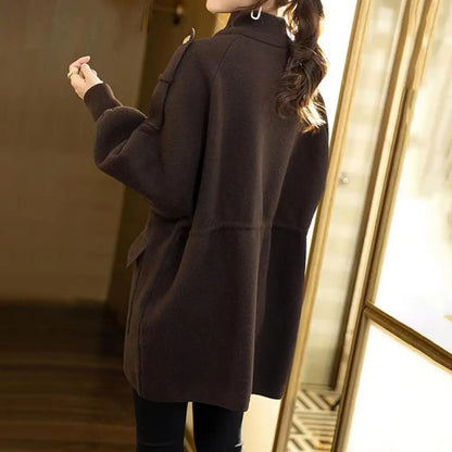 Women Coat Stylish Women's Winter Coat with Stand Collar Thick Long Sleeves Big Pockets Fashionable for Cold for Outdoor