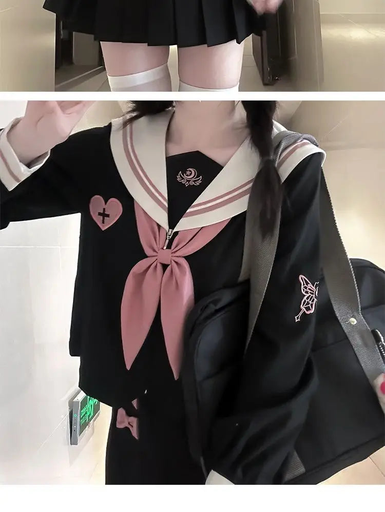 JK Korean uniform suit Japanese student pleated skirt college style school outfits women Sailor outfit cosplay uniform japanese