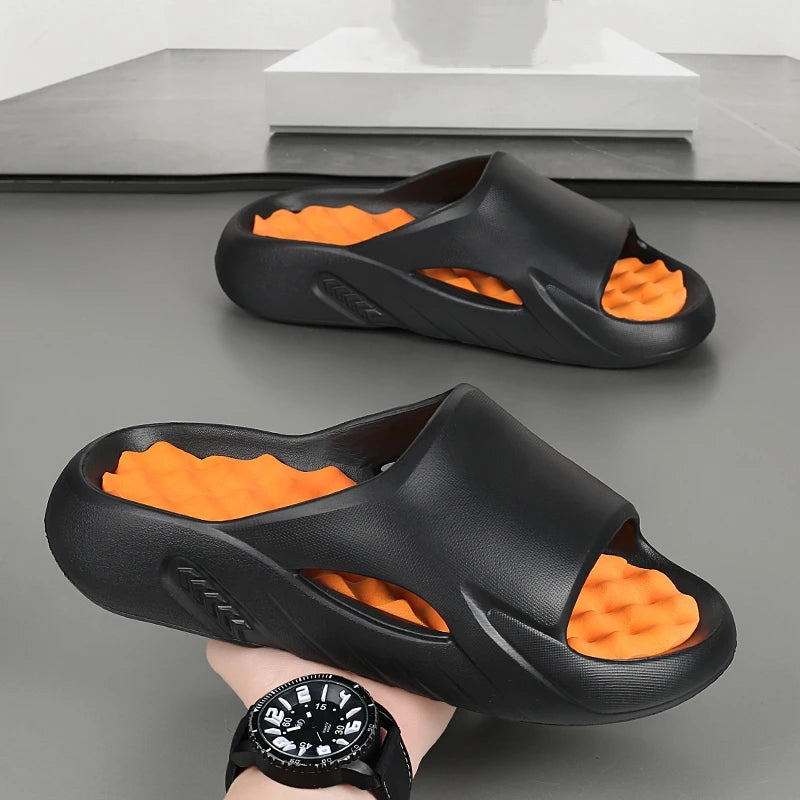 Men Massage Slippers Indoor Outdoor Sandals Beach Casual Shoes Comfortable Soft Slides Flip-flops Men's Sandals Big Size 46 47