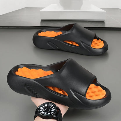 Men Massage Slippers Indoor Outdoor Sandals Beach Casual Shoes Comfortable Soft Slides Flip-flops Men's Sandals Big Size 46 47