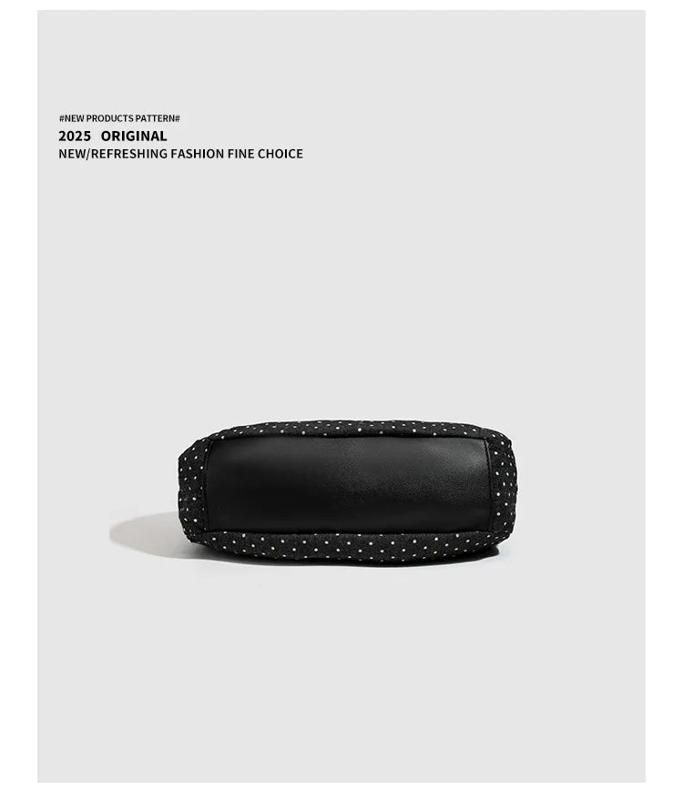 Fashionable Vintage Messenger Bags New Polka Dot Handbag Korean-style Large-capacity Tote Bags Versatile Comfortable Casual Bags