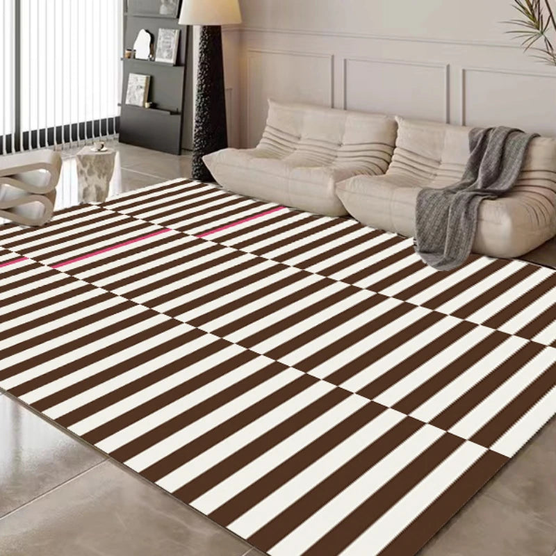 Light Luxury Black and White Striped Rug Modern Large Area Living Room Sofa Rugs Simple Bedroom Decor Carpet Home Room Carpets