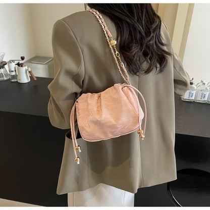 Chain Bag Ladies PU Leather Shoulder Bags Purse for Women Fashion Crossbody Bags Underarm Bag Small Square Satchel Handbag Bolas