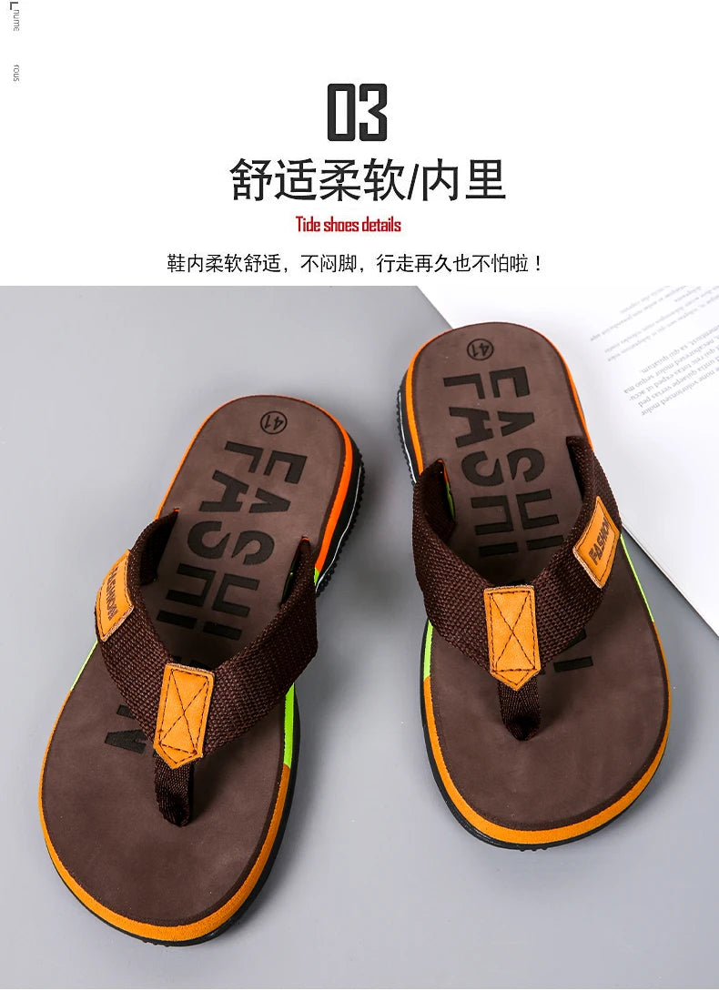 High Quality Green Men Summer Flip-Flop Non-slip Beach Slippers for Men Outdoor Flip Flops Man Fashion Slides Chinelo Masculino