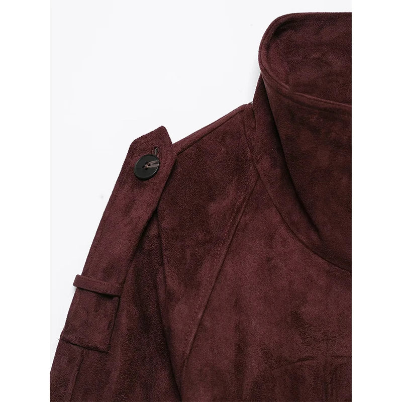 Women's Jackets Coats Autumn Fashion With Belt Suede Jacket Winter Women's Coat Women Short Jacket Vintage New Outerwear