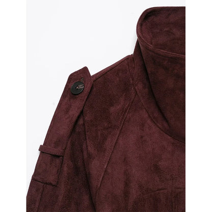 Women's Jackets Coats Autumn Fashion With Belt Suede Jacket Winter Women's Coat Women Short Jacket Vintage New Outerwear
