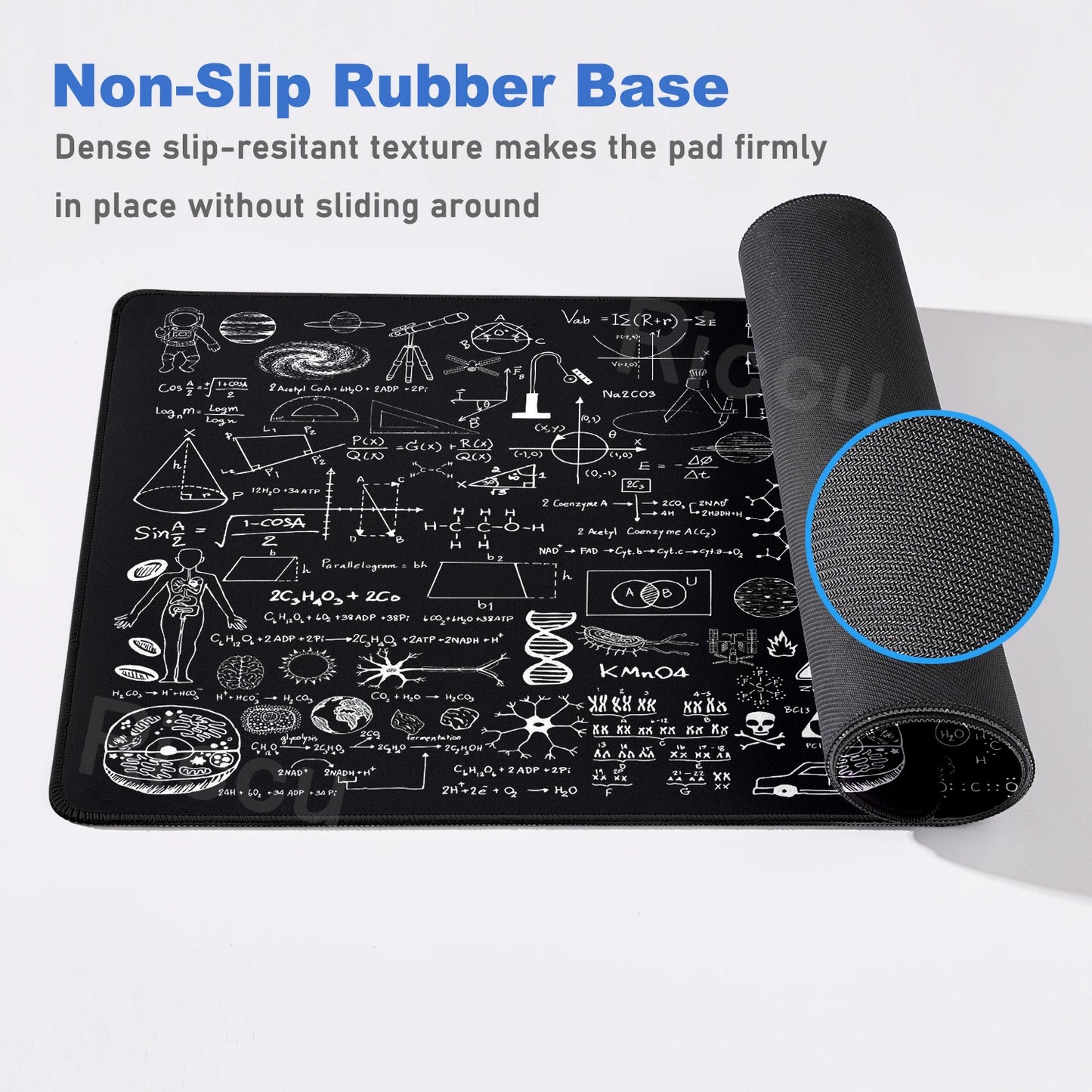 Black Mousepad E=mc2 Formula Science Mouse Pad Math Desk Pad Extended PC Keyboard Mats Large XXL Gamer Mousepad Desk accessories