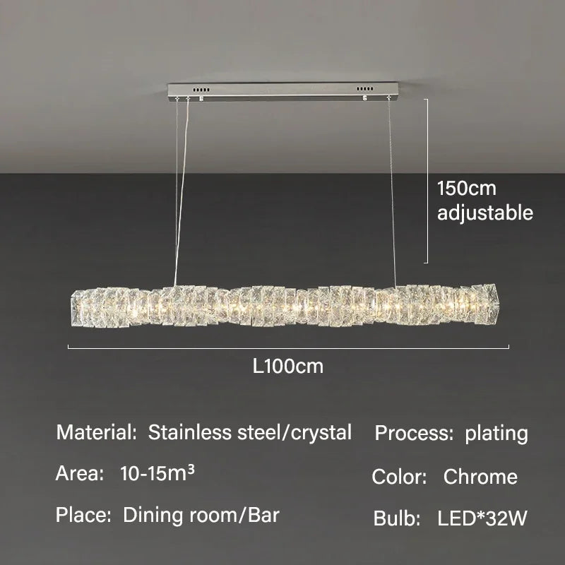 Modern Luxury LED Crystal Chandeliers for Dining Room Kitchen Lighting Decor Lustre Pendant Chandelier Indoor Bar Lights Fixture