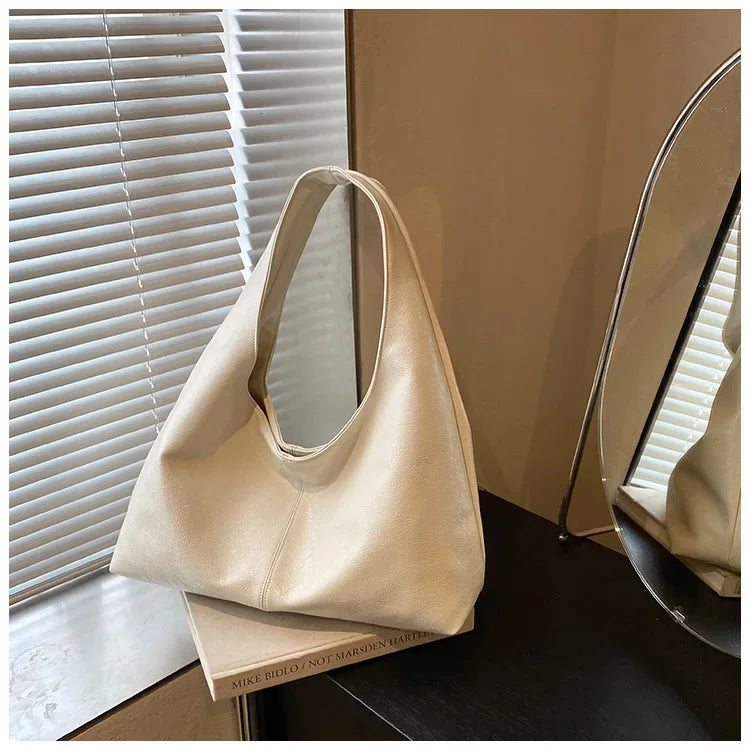 Large Capacity PU Leather Hobo Underarm Bags Autumn Winter Shoulder Bag for Women 2026 New Trend Y2K Handbags and Purses Tote
