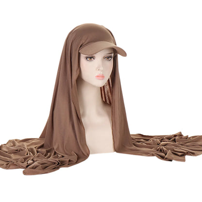 Trendy Musilm Women Jersey Hijab with Base Ball Cap Summer Sports Cap Ready To Wear Instant Jersey Sport HIjabs