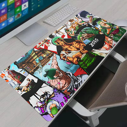 Mouse Pad PC Gamer Anime Desk Mat Non-Slip Rubber Laptop One Piece Zoro Playmat for Office Computer Accessories Gaming Mousepad