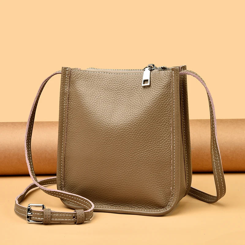 High Quality Genuine Leather Crossbody Bag for Women Vintage Cowhide Leather Shoulder Bag Small Luxury Designer Satchel Handbags