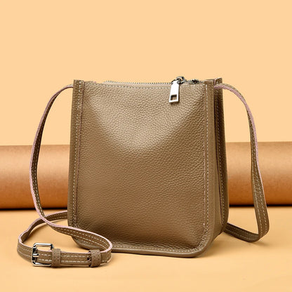 High Quality Genuine Leather Crossbody Bag for Women Vintage Cowhide Leather Shoulder Bag Small Luxury Designer Satchel Handbags