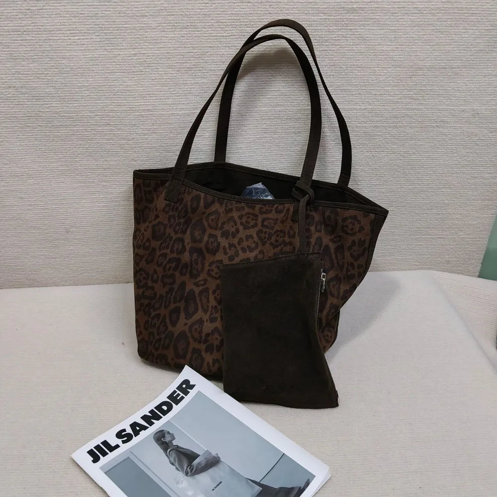 Autumn winter Women's Bag Large-capacity New Vintage Versatile Fashion  Wool Plaid Tote Student Simple Casual Daily