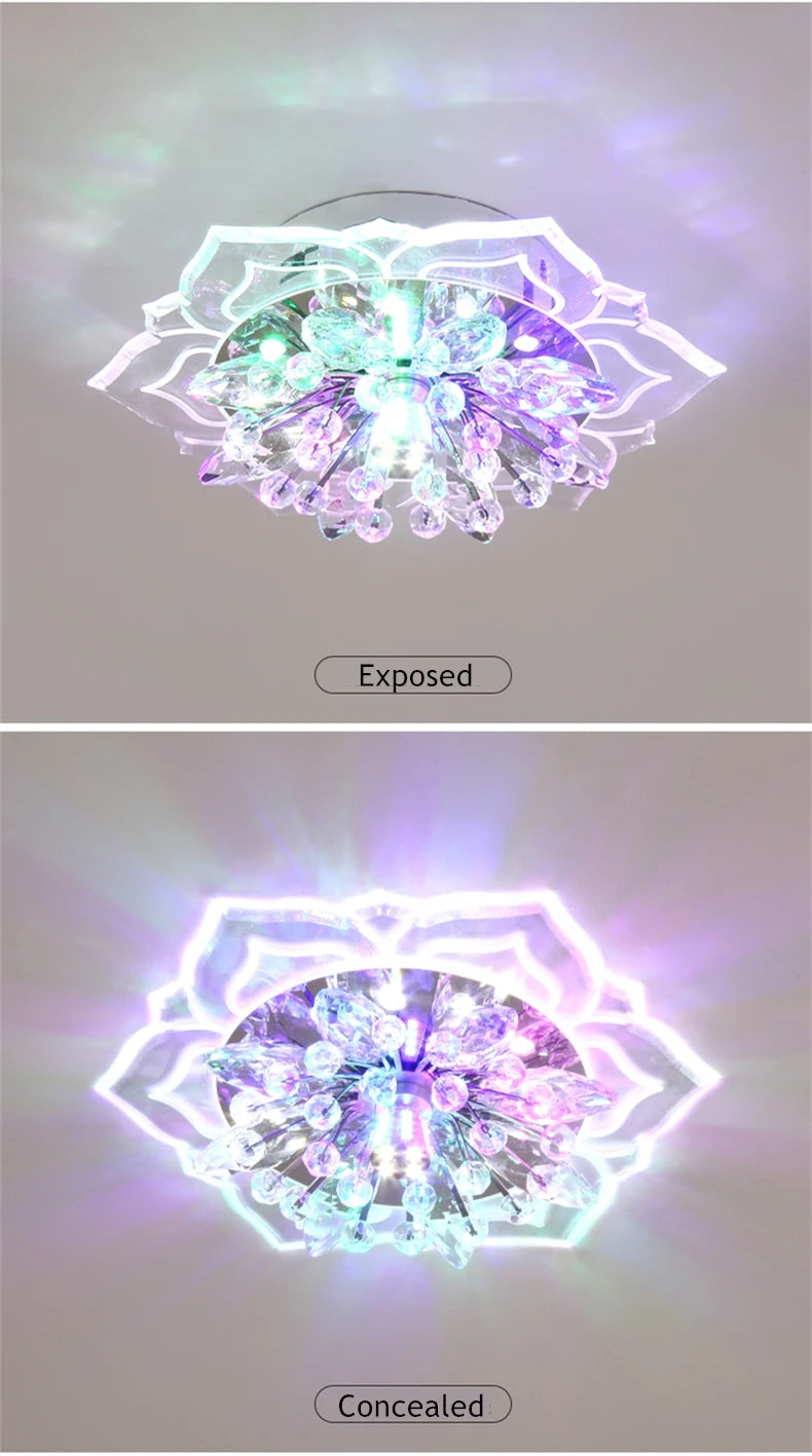 LED Lotus Glass Corridor Ceiling Lights porch Hallway Plastic Leaves Ceiling Lamps Living Room Balcony Ceiling fixtures