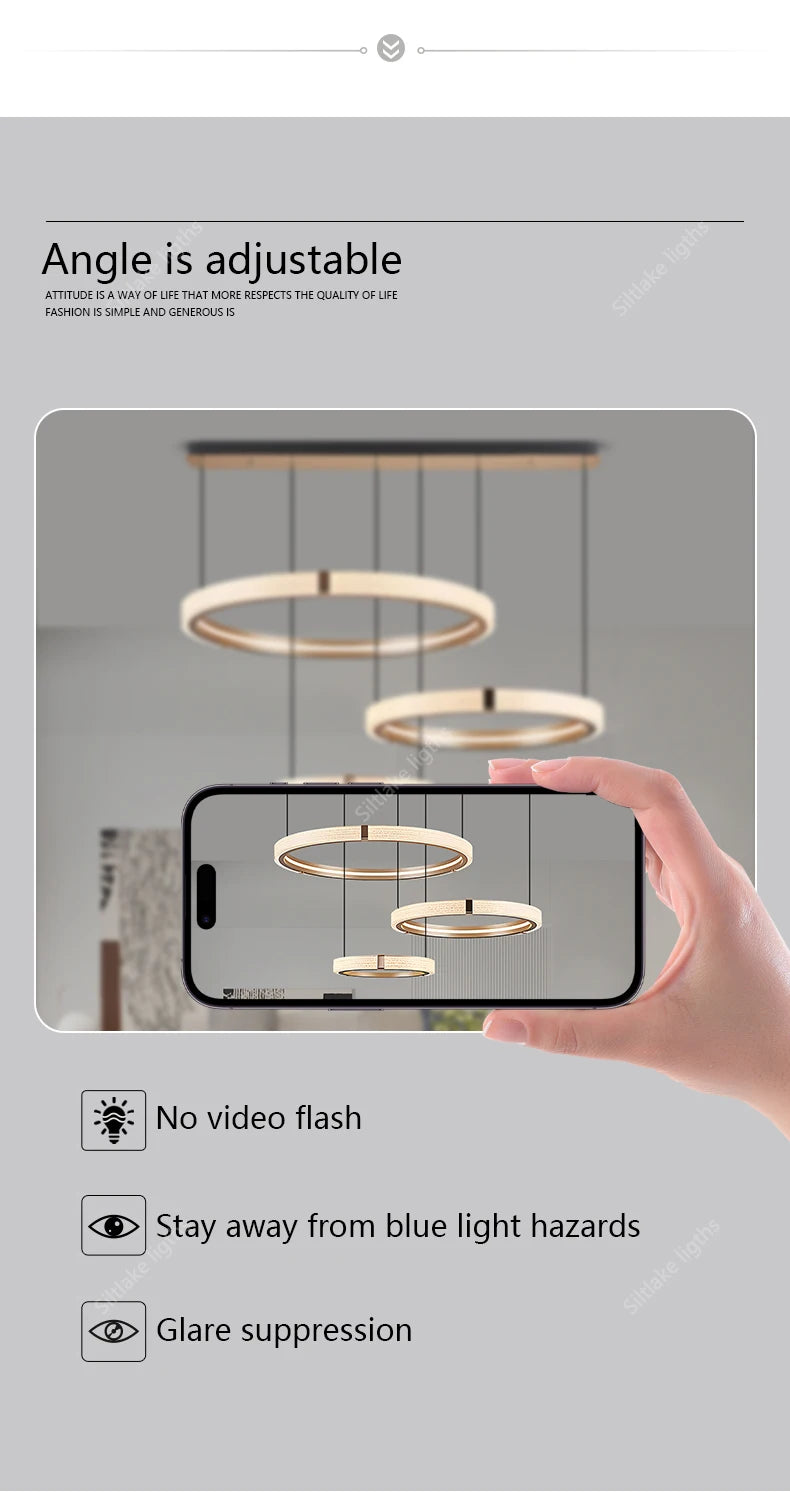 Modern design creative round simple chandelier ring Lights suitable for living room bedroom restaurant home round Pendant Lights