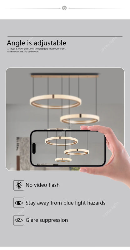 Modern design creative round simple chandelier ring Lights suitable for living room bedroom restaurant home round Pendant Lights