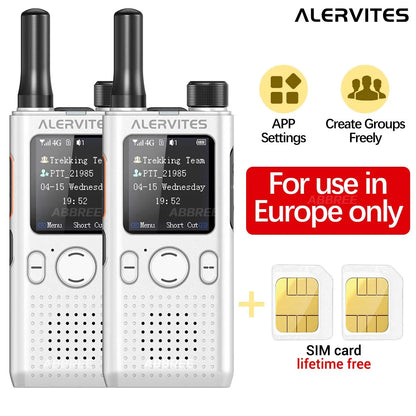 BAOFENG AT1 POC Walkie Talkie Unlimited Data Free For Life Global Phone APP Connection Dual Card Slot ALERVITES Network Radio