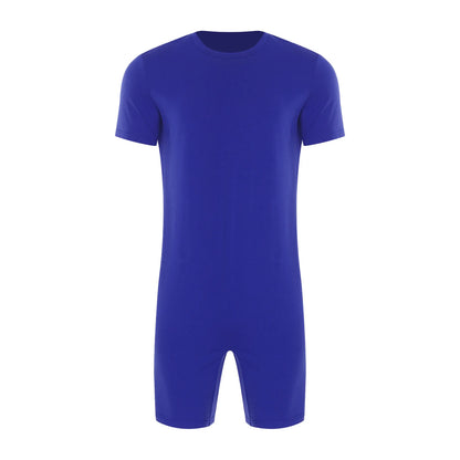 Adults Unisex Anti-Strip Adaptive Jumpsuit Short Sleeve Back Zipper Rompers Nightwear for Elderly Special Needs Patients