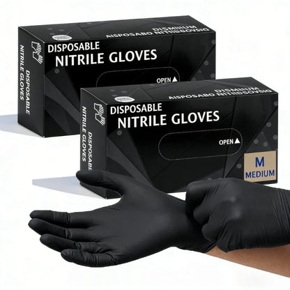 20/50/100PCS Black Nitrile Waterproof Gloves Dish Washing Kitchen Household Gloves Dog Wash Glove For Food Working Gloves
