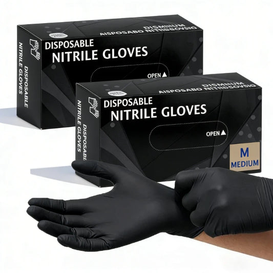 20/50/100PCS Black Nitrile Waterproof Gloves Dish Washing Kitchen Household Gloves Dog Wash Glove For Food Working Gloves
