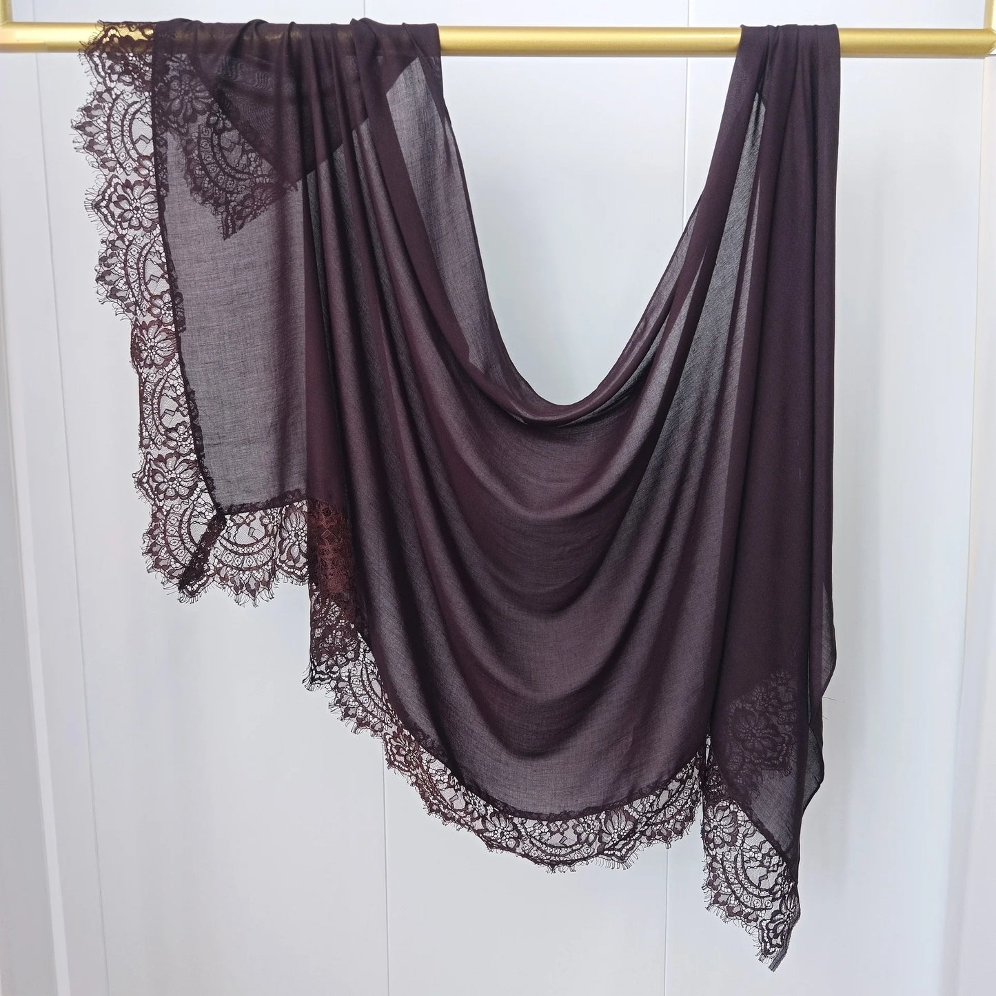 2026 New Rayon Cotton Modal Hijab Scarf Lace Splicing Turban Breathable Women Shawl Cotton Plain Scarf Headscarf Women Hijabs