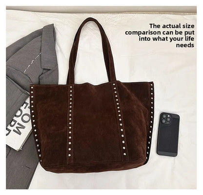 Fashion Microfiber Solid Sewing Shoulder Bags 2025 High Quality Retro Sweet Handbags Brand Sequined Large Capacity Bag for Women