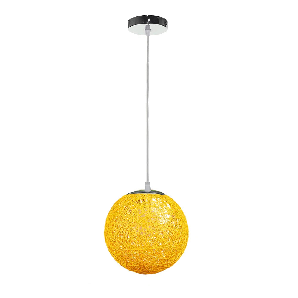 Nordic Hand-woven Rattan Pendant Lights Ceiling Chandelier Modern Hanging Lamps Restaurant Living Room Kitchen Lighting Fixtures